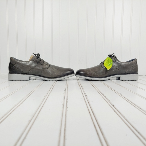 New Rockport TMDS Plain Toe Grey Leather Lace Up Oxfords C788 main image 4
